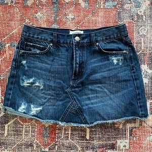EVIDNT Distressed Denim Mini Skirt